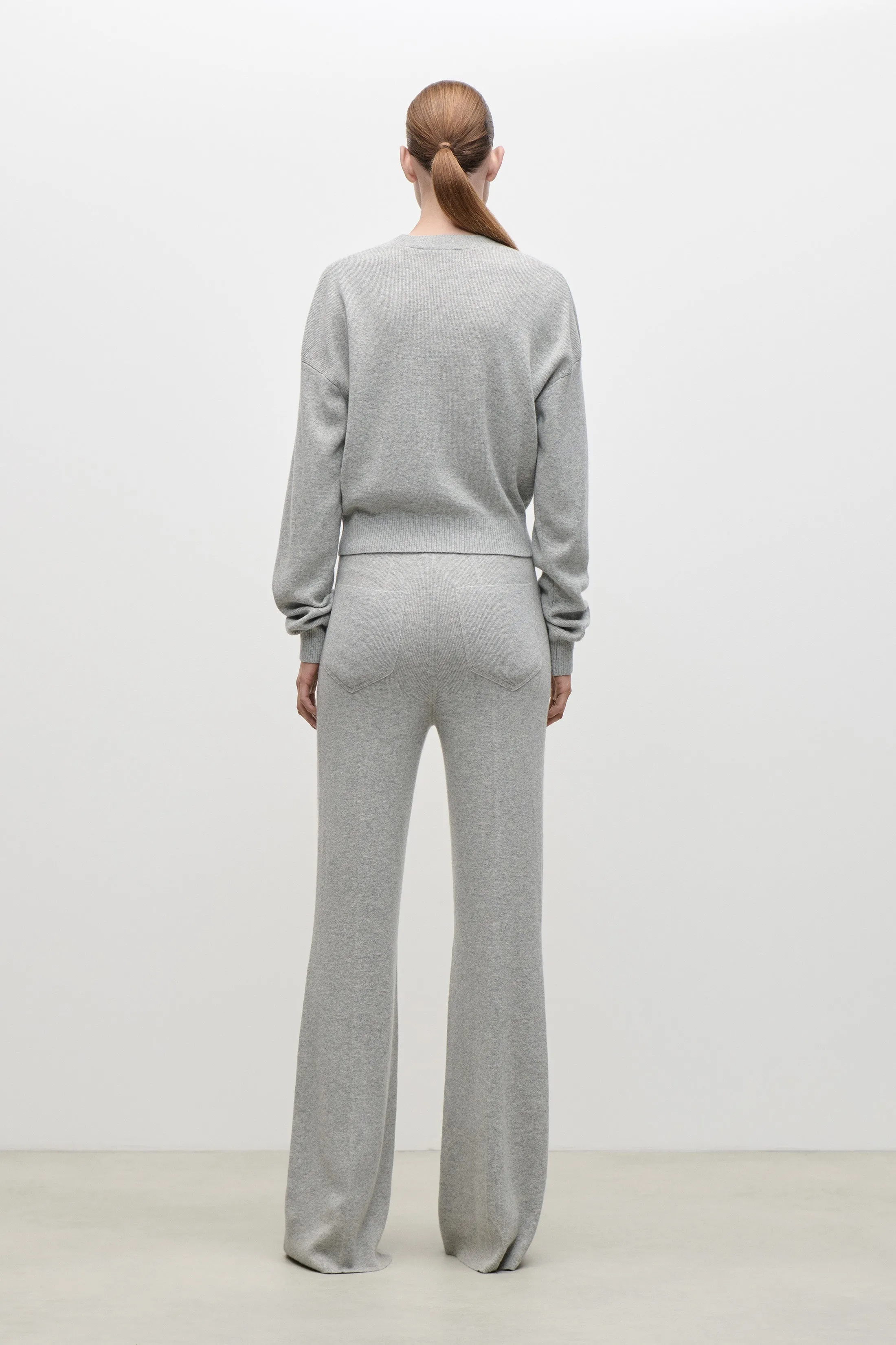 Alina Knitted Trouser In Light Grey sold by Victoria Beckham product image thumbnail 4