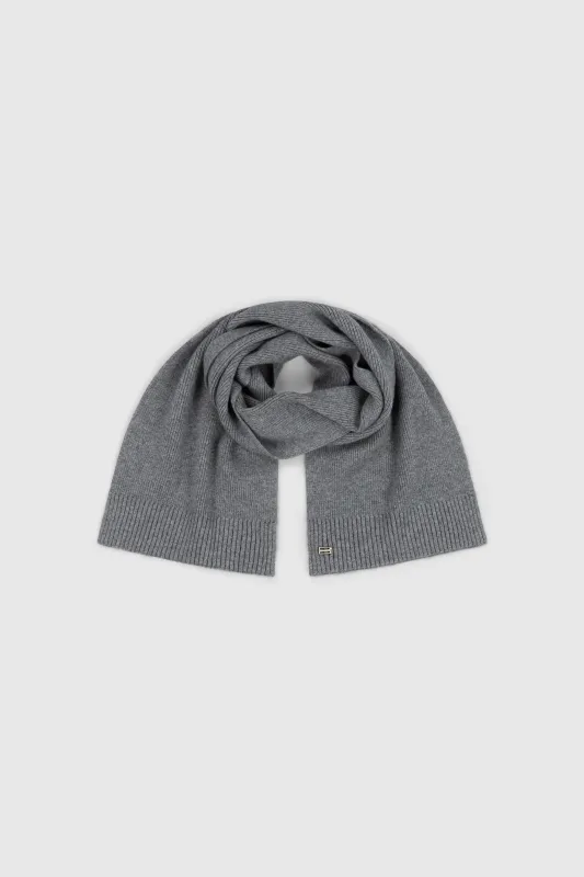 Scarf In Mid Grey made by Victoria Beckham