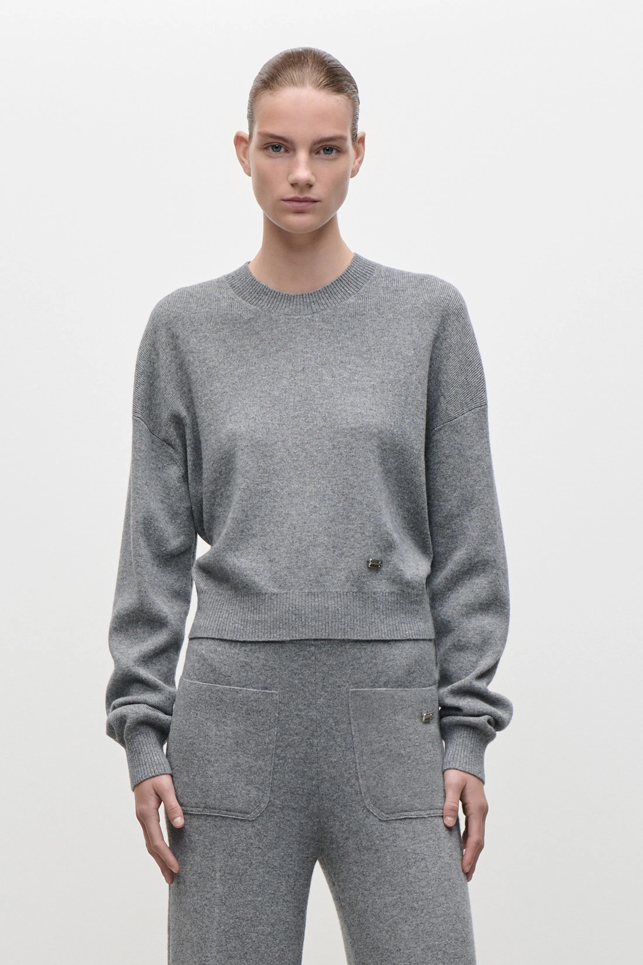 Luna Jumper In Mid Grey sold by Victoria Beckham