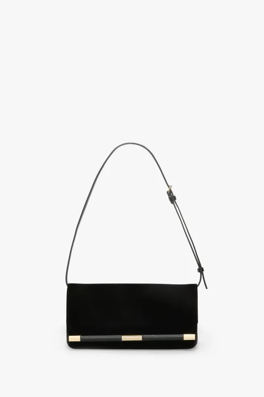 202 Clutch Bag With Strap In Black Velvet made by Victoria Beckham