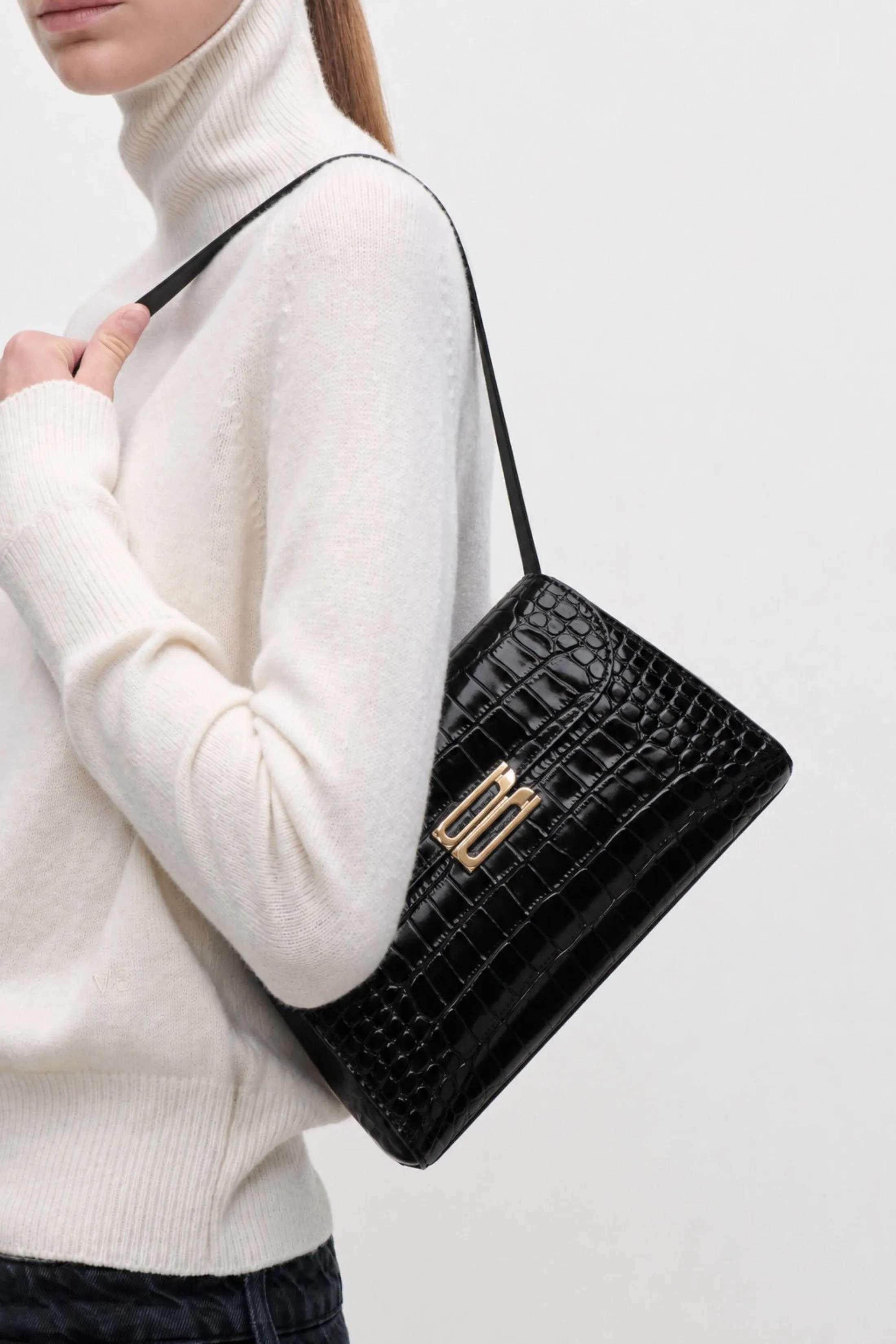 Dorian Trapeze Bag Croc Embossed Leather sold by Victoria Beckham product image thumbnail 2
