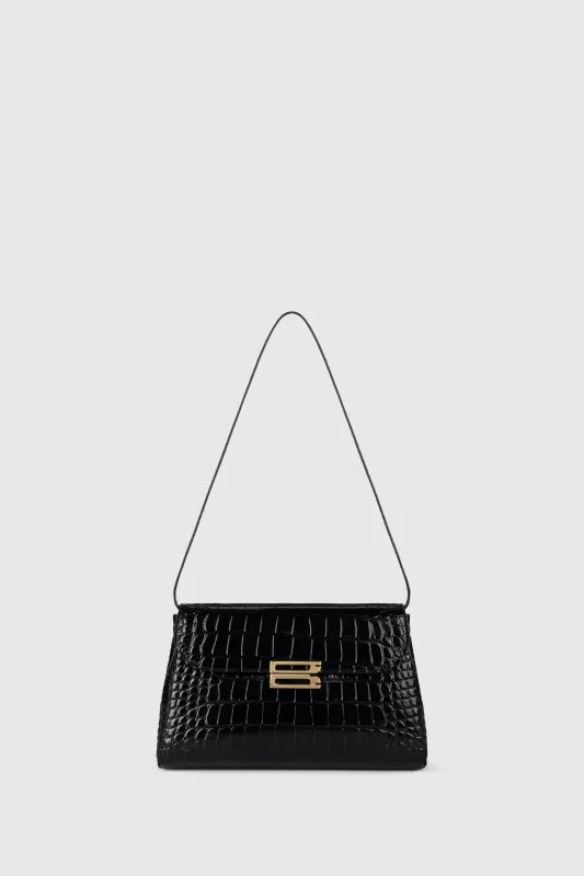 Dorian Trapeze Bag Croc Embossed Leather made by Victoria Beckham