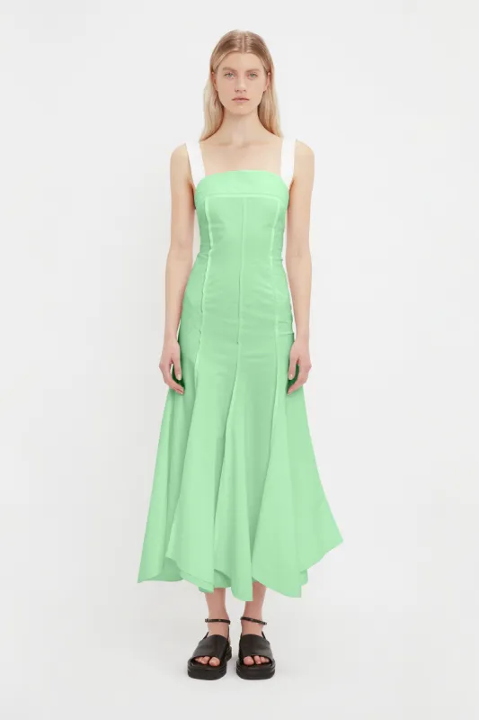 Organic Cotton Strappy Midi Dress In Pistachio sold by Victoria Beckham