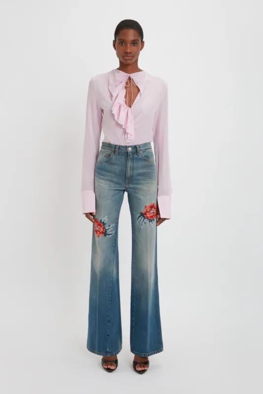 Silk Romantic Ruffle Blouse In Candy Pink sold by Victoria Beckham