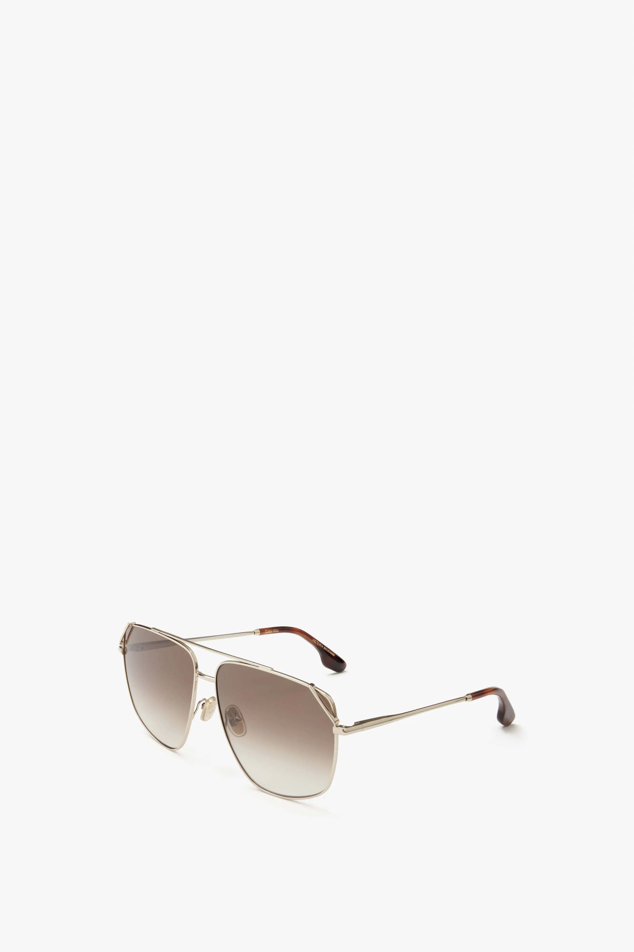 Classic V Metal Navigator Sunglasses in Gold and Chocolate sold by Victoria Beckham product image thumbnail 3