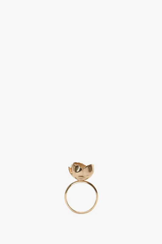 Camellia Flower Ring In Gold sold by Victoria Beckham