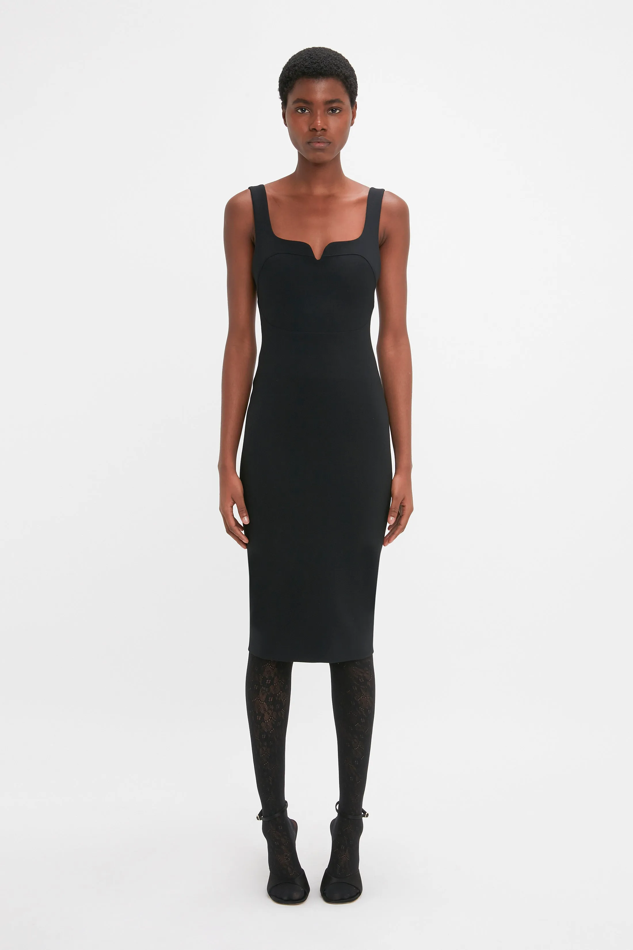 Fitted T-Shirt Dress In Black sold by Victoria Beckham