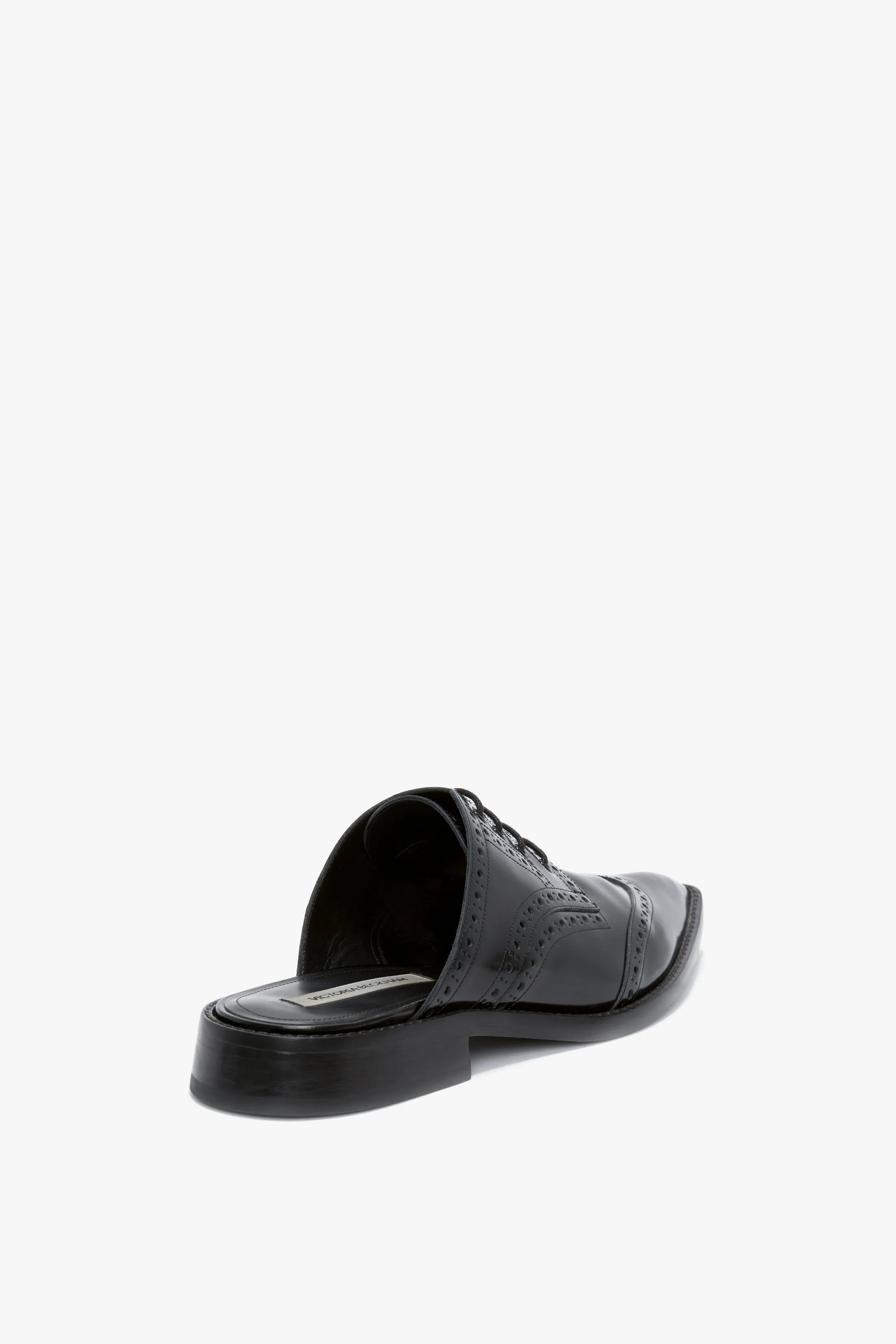 Flat Lace Up Mules In Black Leather sold by Victoria Beckham product image thumbnail 3