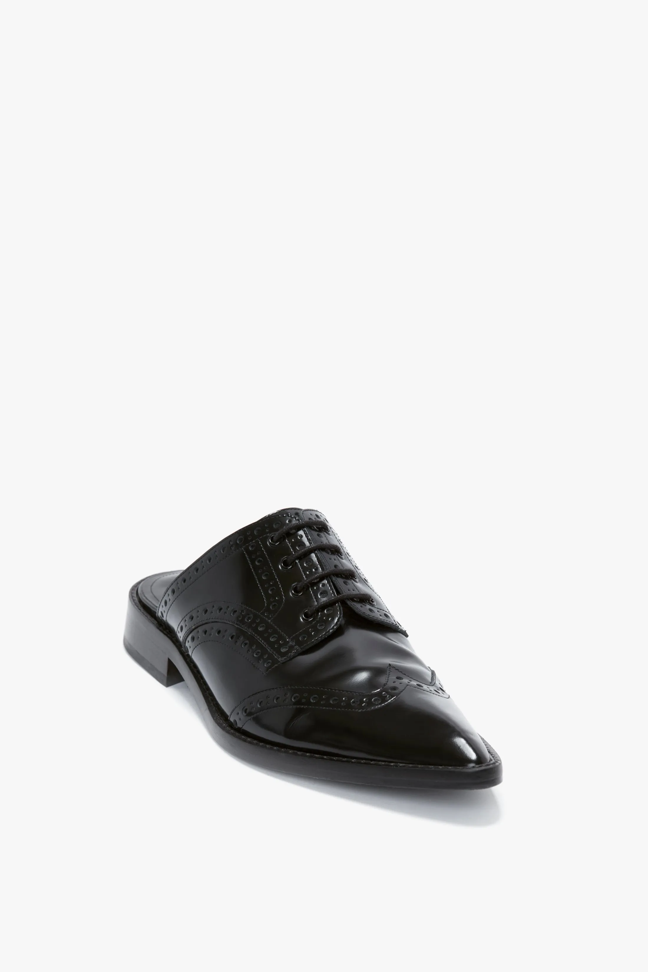 Flat Lace Up Mules In Black Leather sold by Victoria Beckham product image thumbnail 2