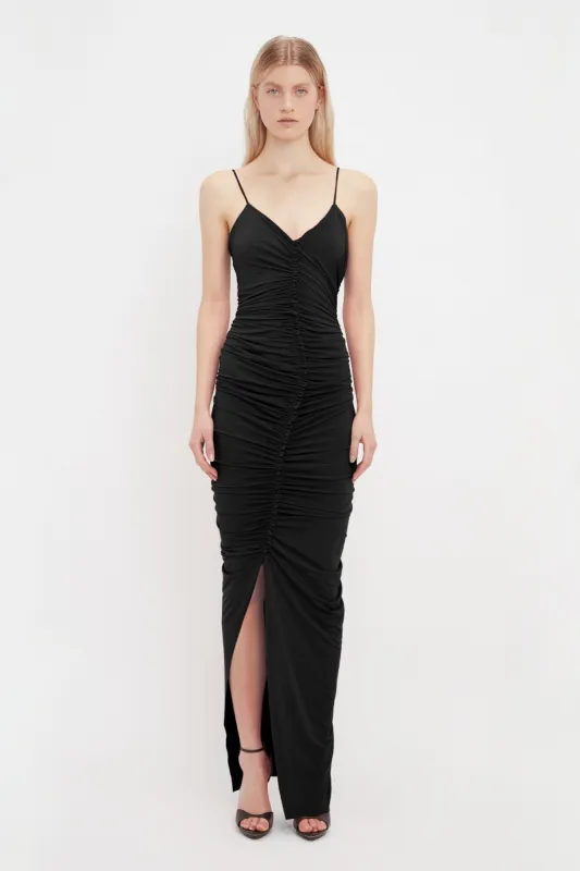 Ruched Fitted Jersey Dress In Black sold by Victoria Beckham