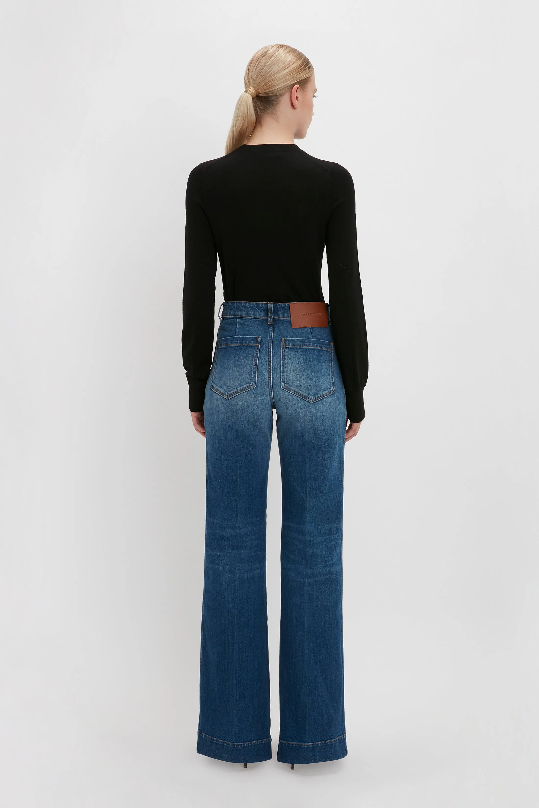 Merino Crew Jumper in Black sold by Victoria Beckham product image thumbnail 3