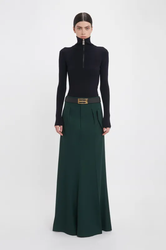Long Asymmetric Tailored Skirt In Seaweed sold by Victoria Beckham