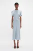 Exclusive Gathered Waist Midi Dress In Pebble sold by Victoria Beckham