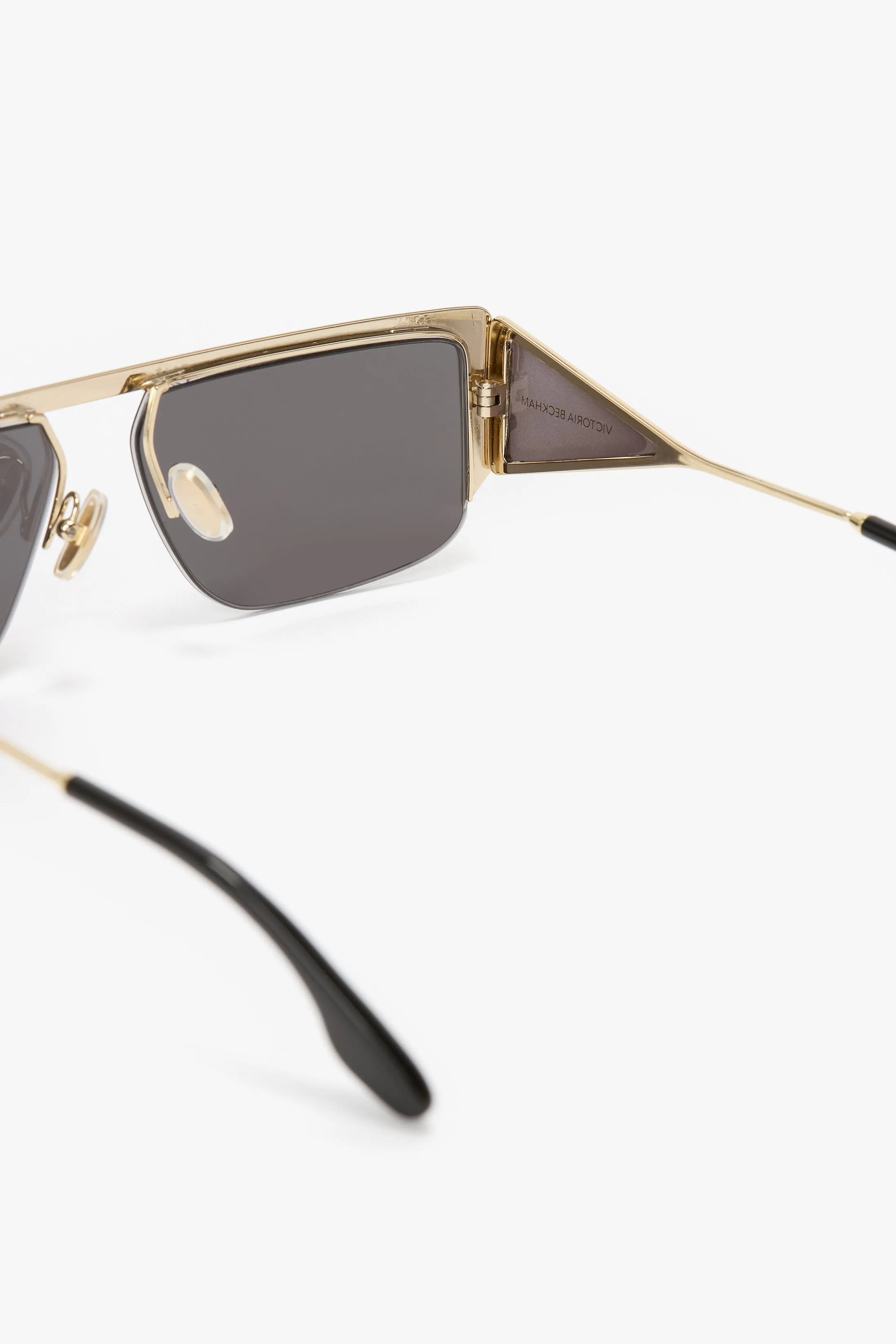 Flat Top Rectangular Sunglasses In Gold-Grey sold by Victoria Beckham product image thumbnail 5