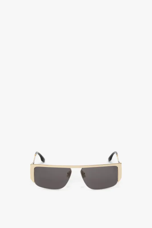 Flat Top Rectangular Sunglasses In Gold-Grey sold by Victoria Beckham