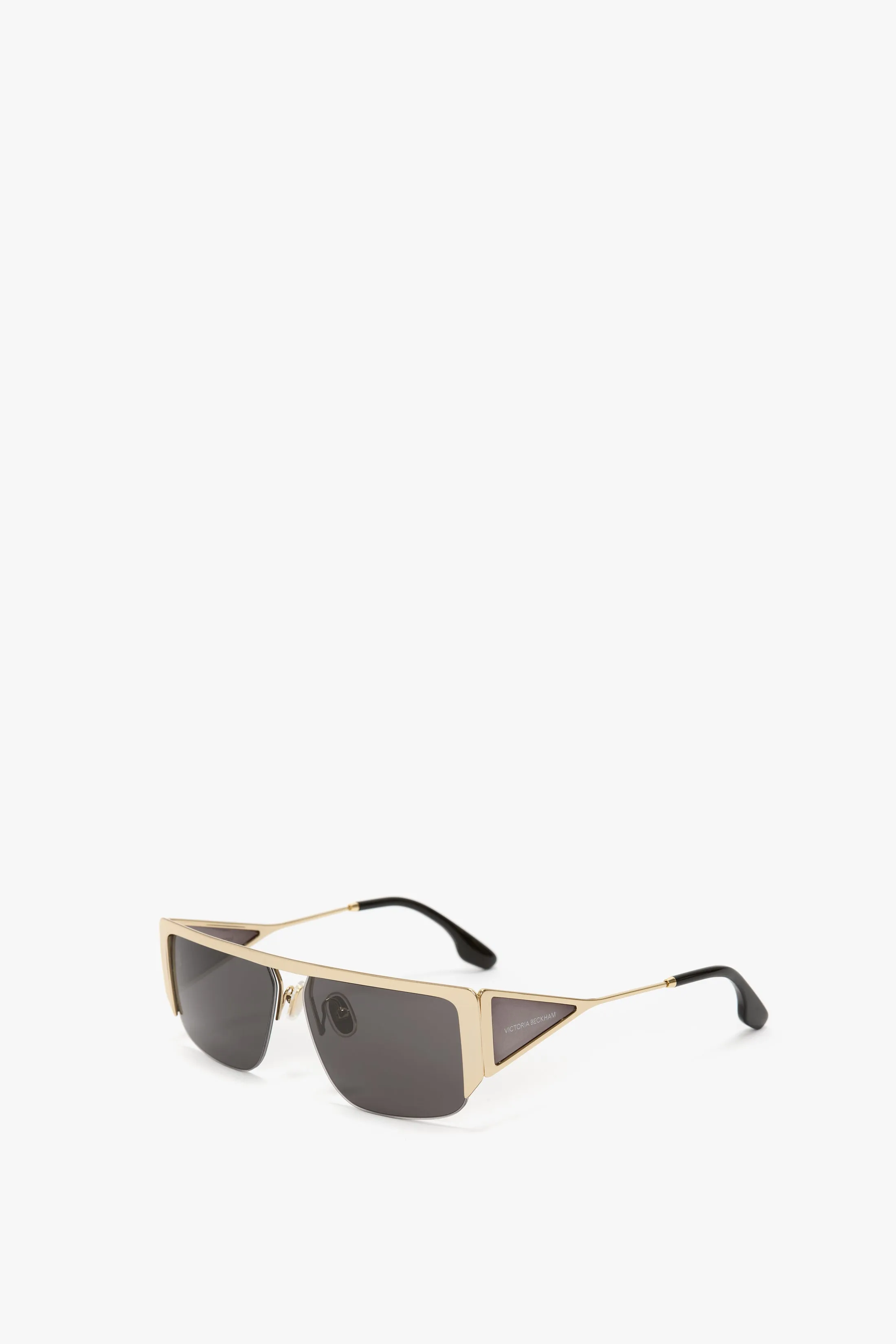 Flat Top Rectangular Sunglasses In Gold-Grey sold by Victoria Beckham product image thumbnail 3