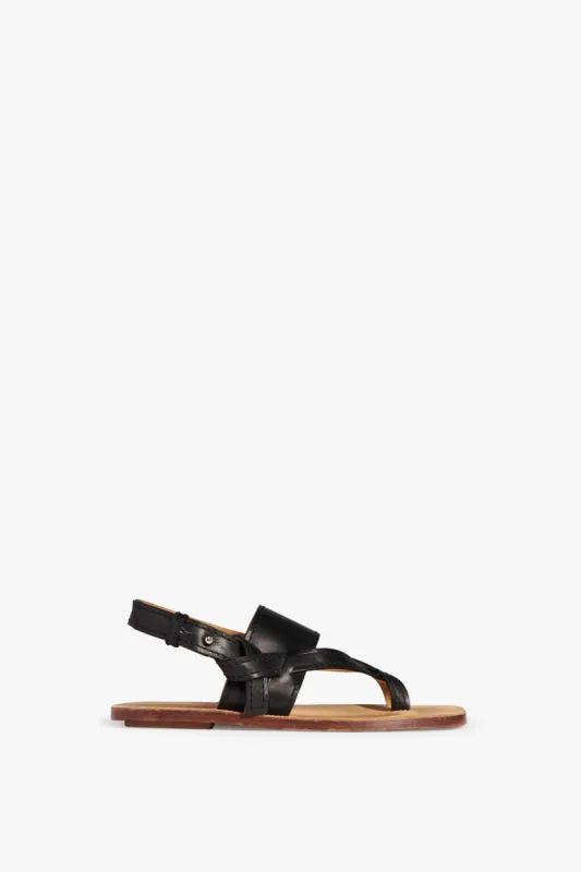 Eve Flat Sandal in Black sold by Victoria Beckham