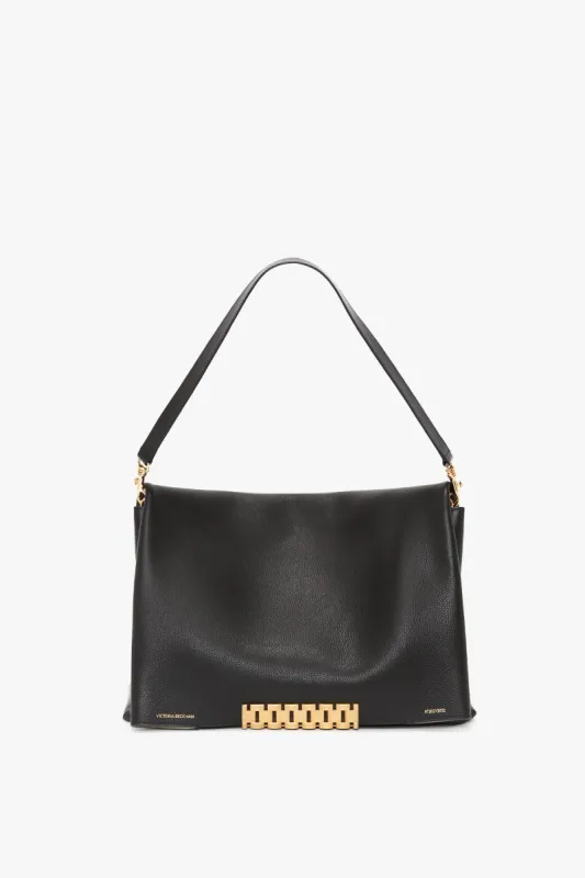 Jumbo Chain Pouch Bag In Black Leather sold by Victoria Beckham