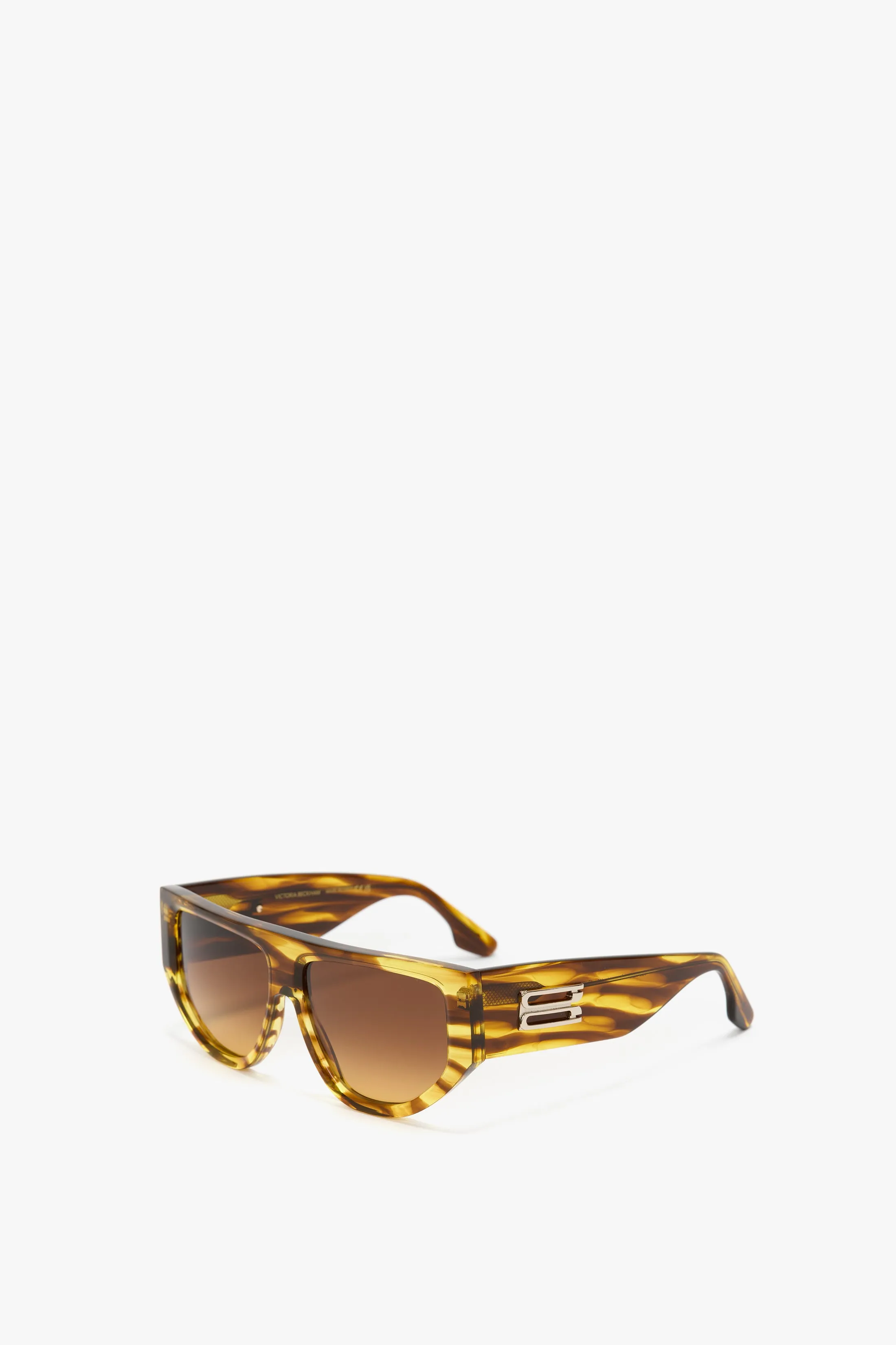 B Frame Logo Sunglasses In Striped Tobacco sold by Victoria Beckham product image thumbnail 4