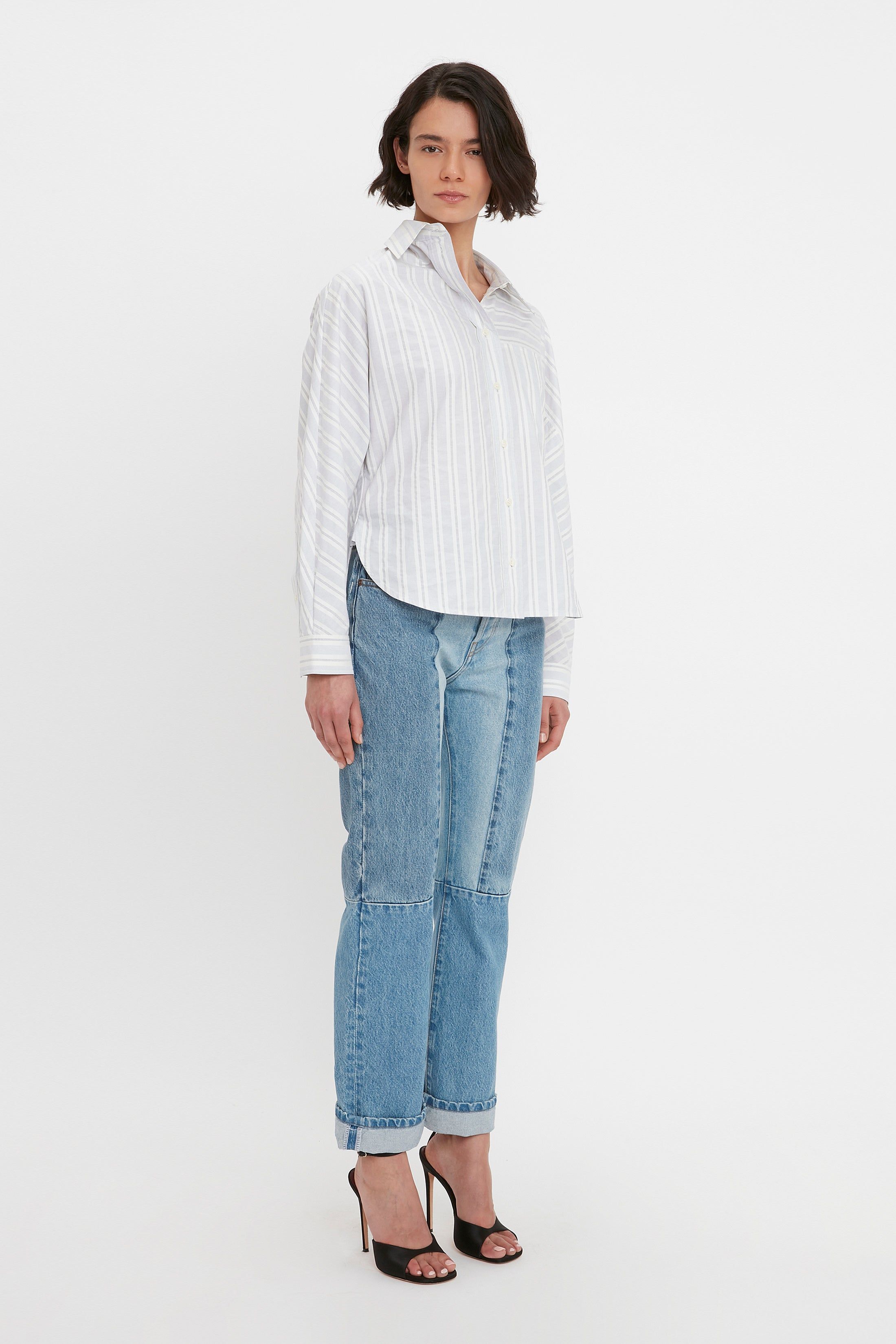 Batwing Shirt in Off-White Navy sold by Victoria Beckham product image thumbnail 2