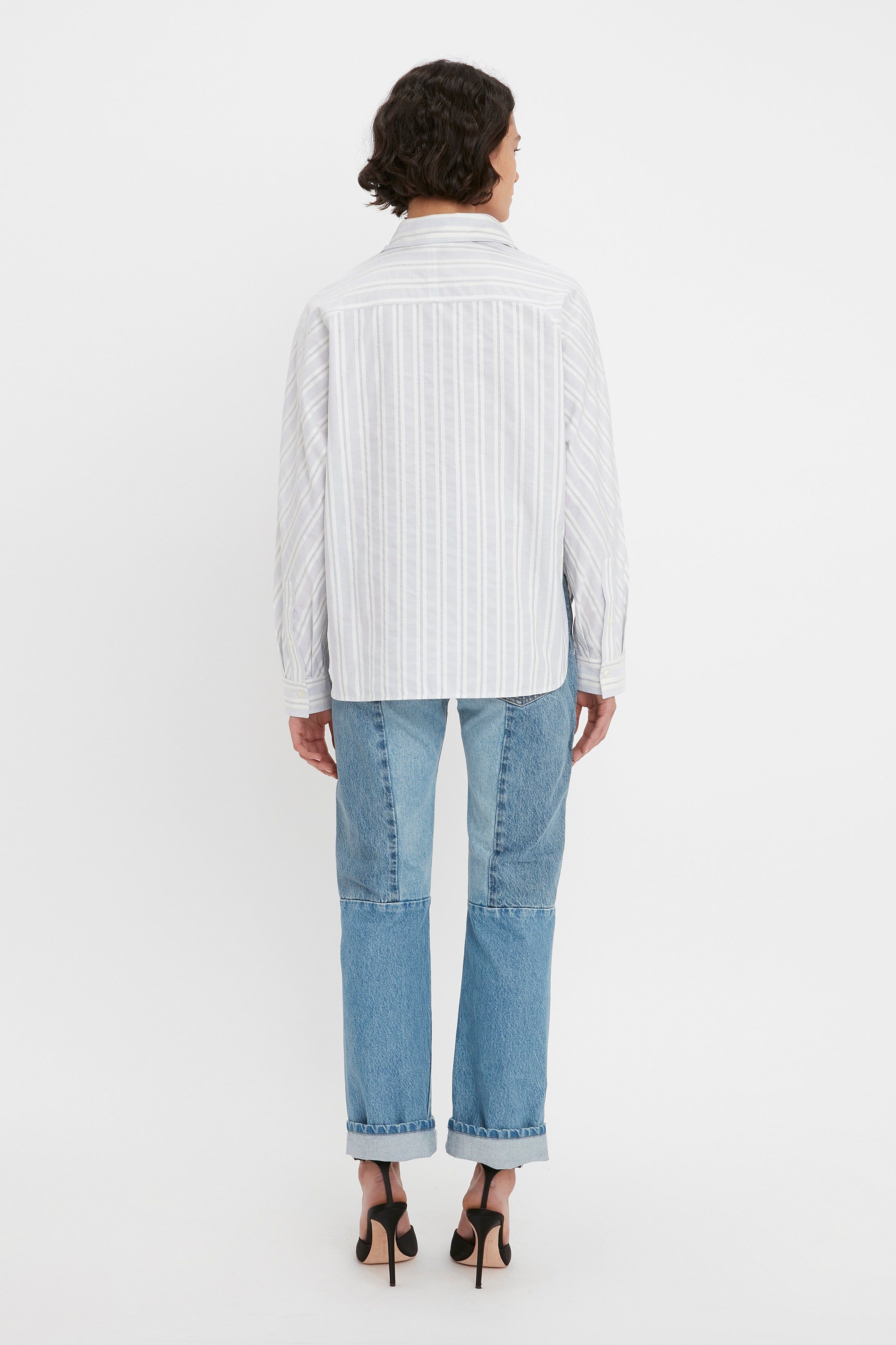 Batwing Shirt in Off-White Navy sold by Victoria Beckham product image thumbnail 3