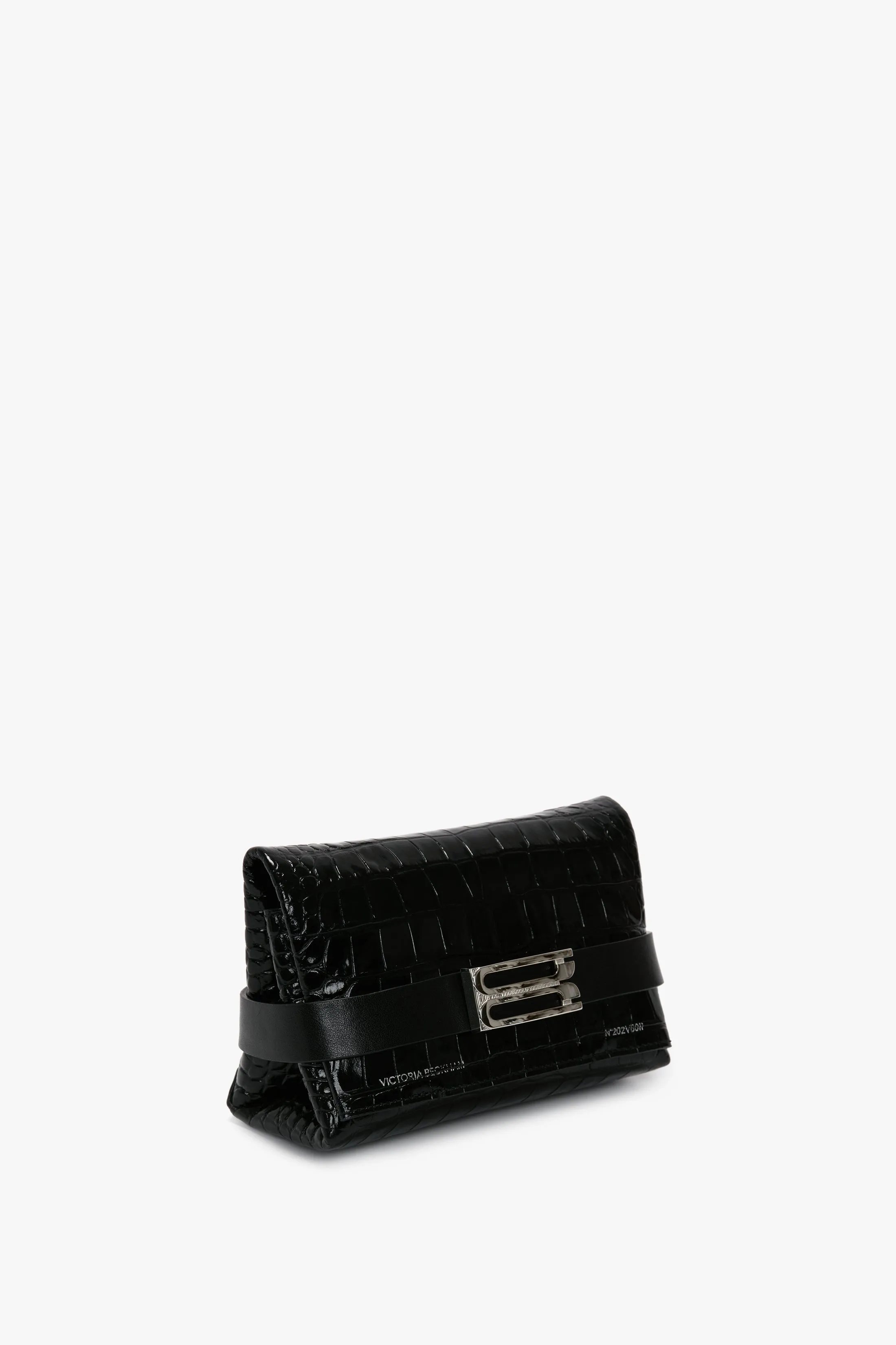 Mini B Pouch Bag In Croc Embossed Black Leather sold by Victoria Beckham product image thumbnail 3