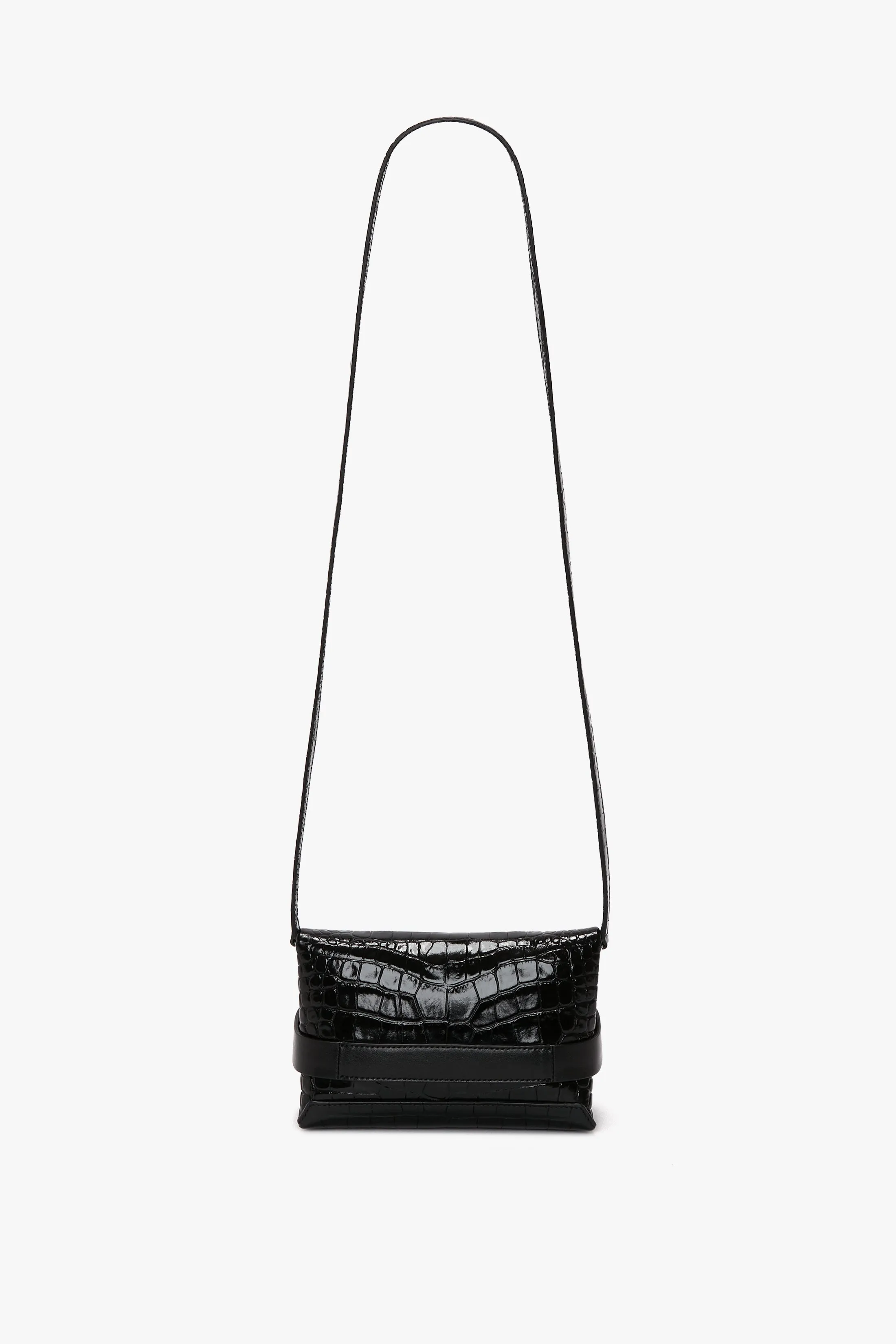Mini B Pouch Bag In Croc Embossed Black Leather sold by Victoria Beckham product image thumbnail 5