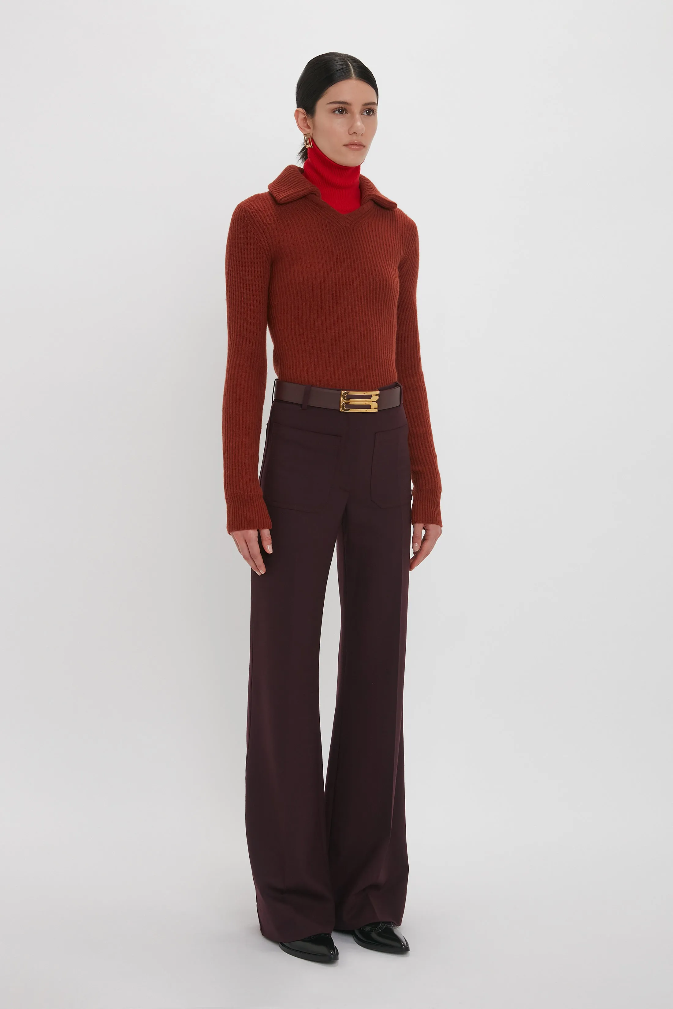 Alina Trouser In Deep Mahogany sold by Victoria Beckham product image thumbnail 2