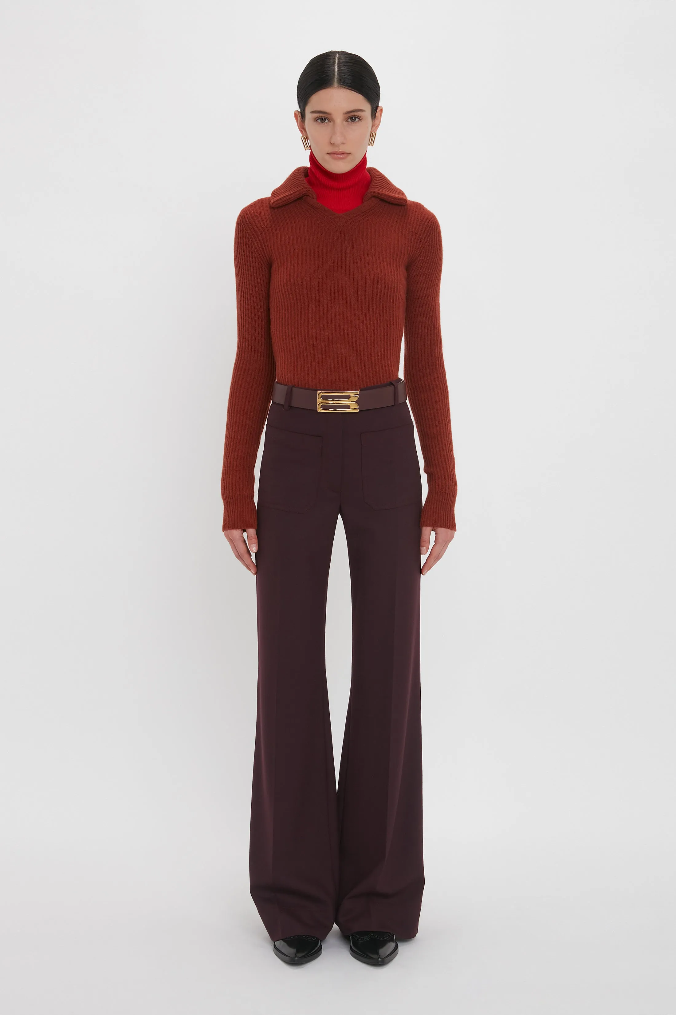 Alina Trouser In Deep Mahogany sold by Victoria Beckham