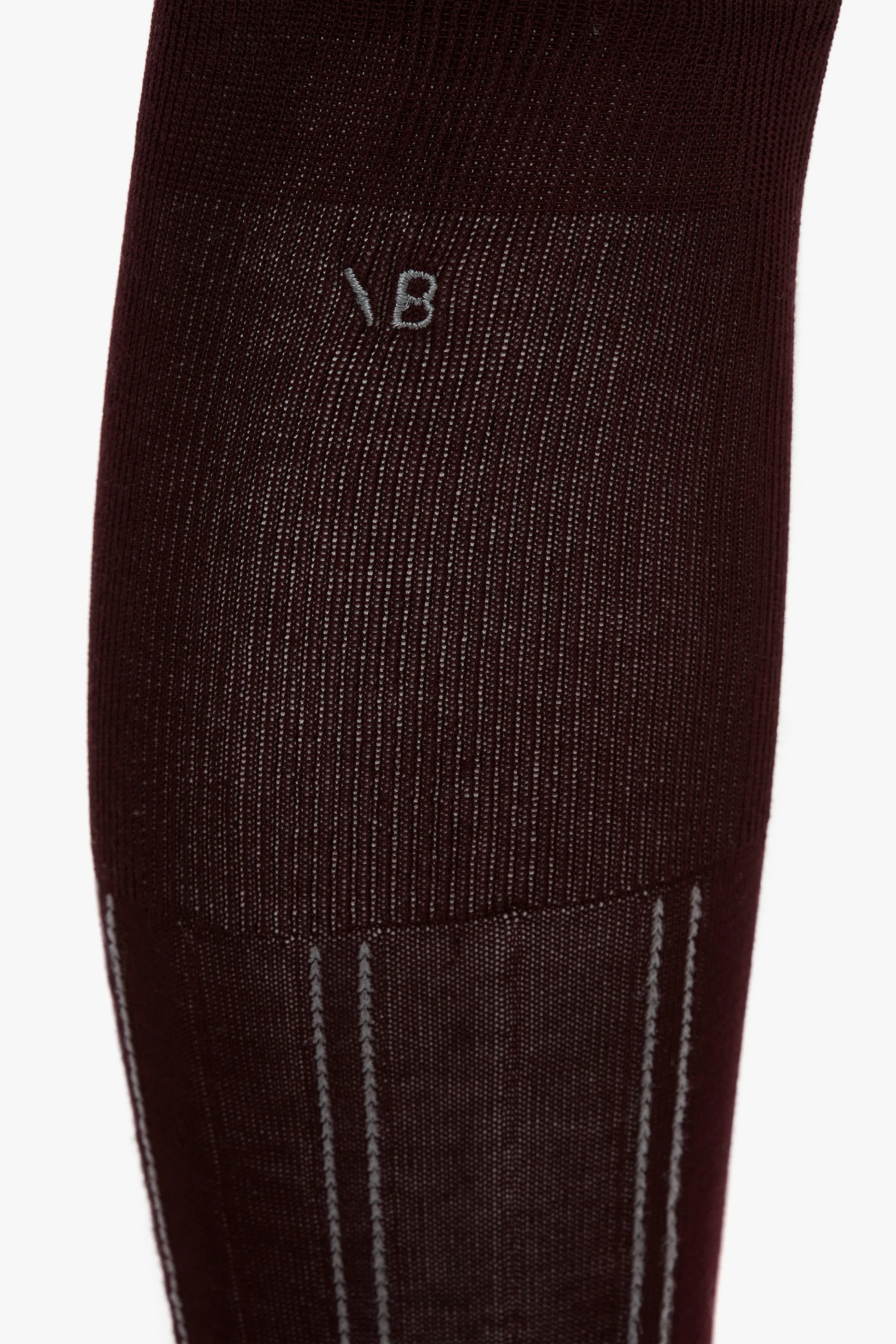 Superfine Rib Socks In Burgundy sold by Victoria Beckham product image thumbnail 5