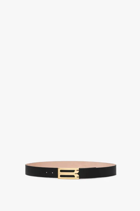 Exclusive Jumbo Frame Belt In Navy Leather sold by Victoria Beckham