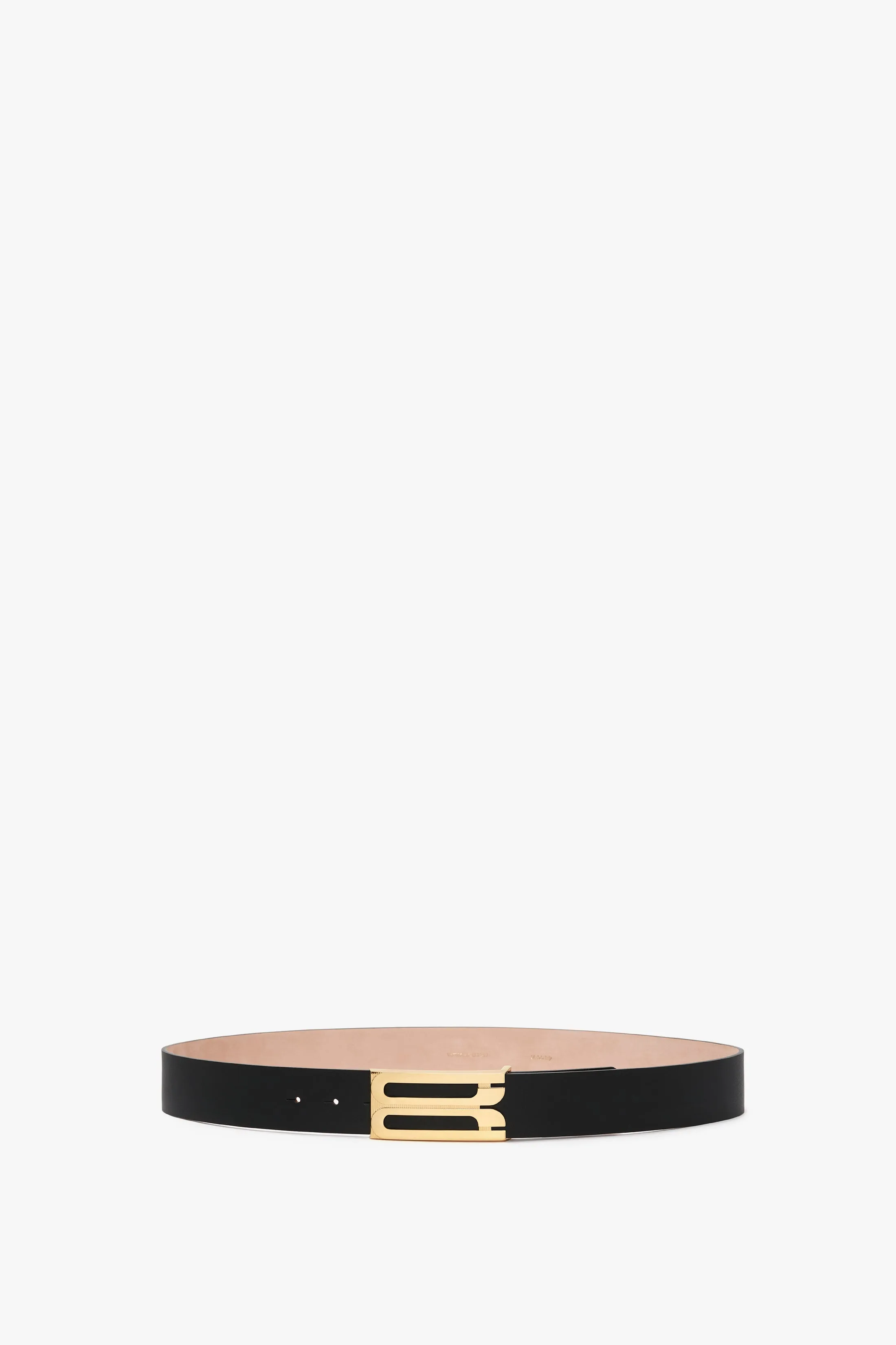 Exclusive Jumbo Frame Belt In Navy Leather sold by Victoria Beckham