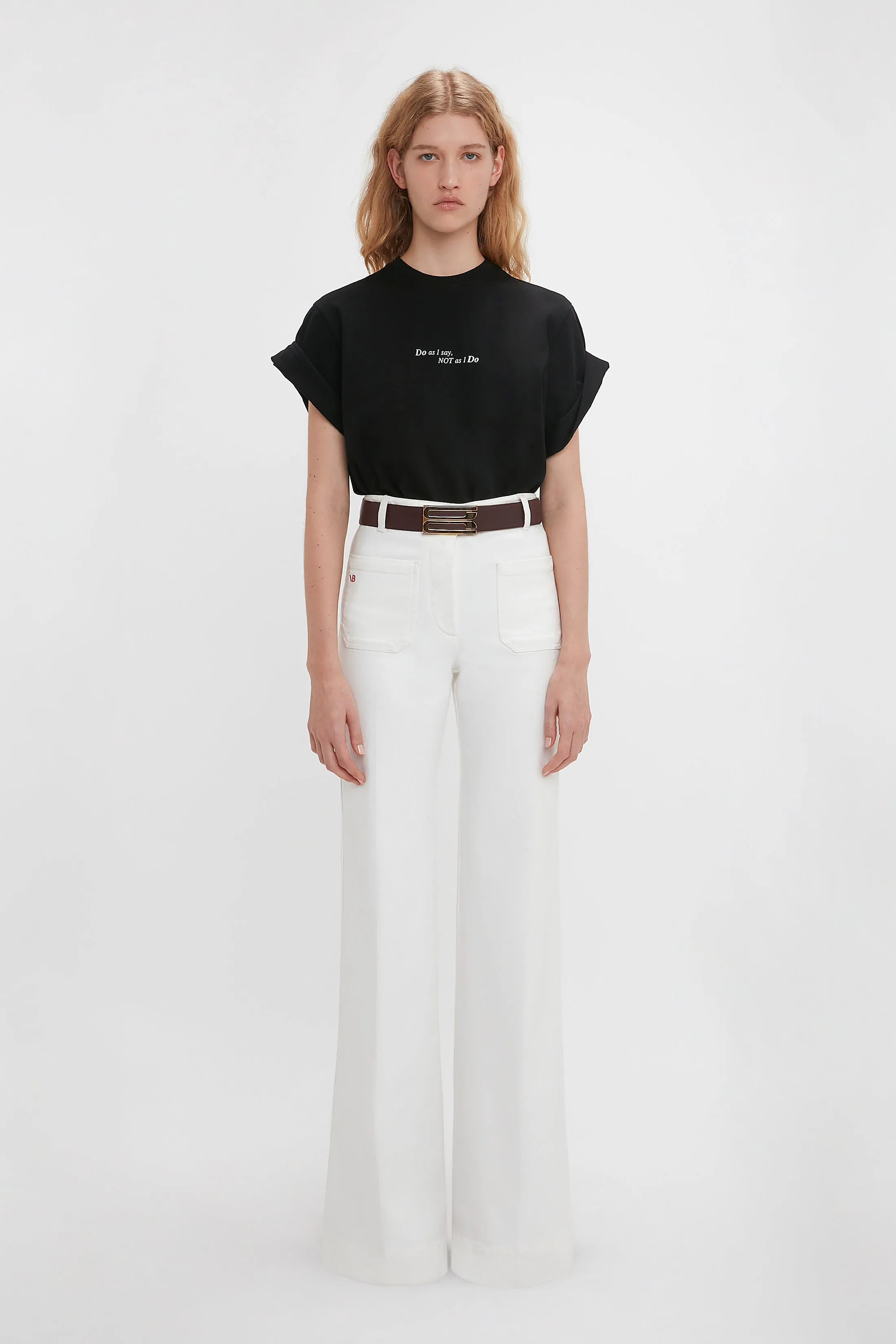 Do As I Say, Not As I Do' Slogan T-Shirt In Black sold by Victoria Beckham