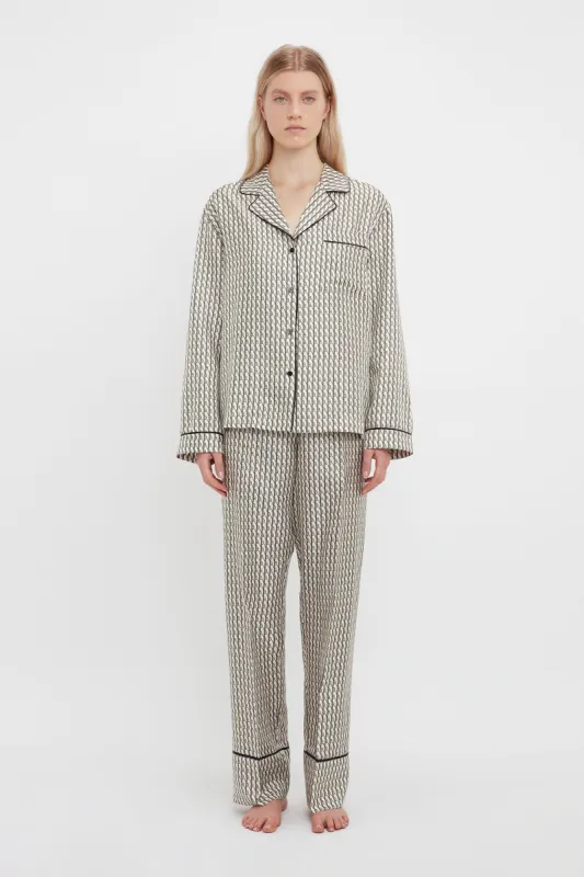 Pyjama Sleep Set In VB House Monogram Jacquard sold by Victoria Beckham