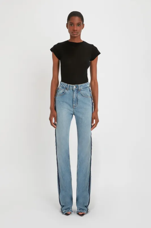 Julia High Waisted Straight Leg Jean In Classic Blue Wash sold by Victoria Beckham