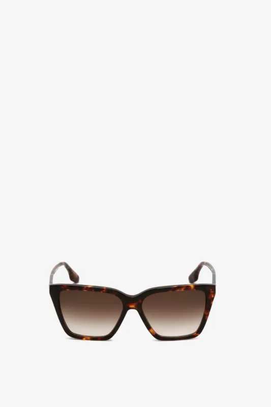 Soft Square Frame Sunglasses In Dark Havana sold by Victoria Beckham