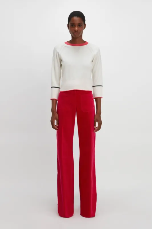 Raglan Sleeve Jumper In White sold by Victoria Beckham