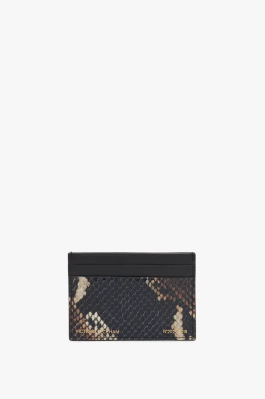 Card Holder In Navy Brown Leather made by Victoria Beckham