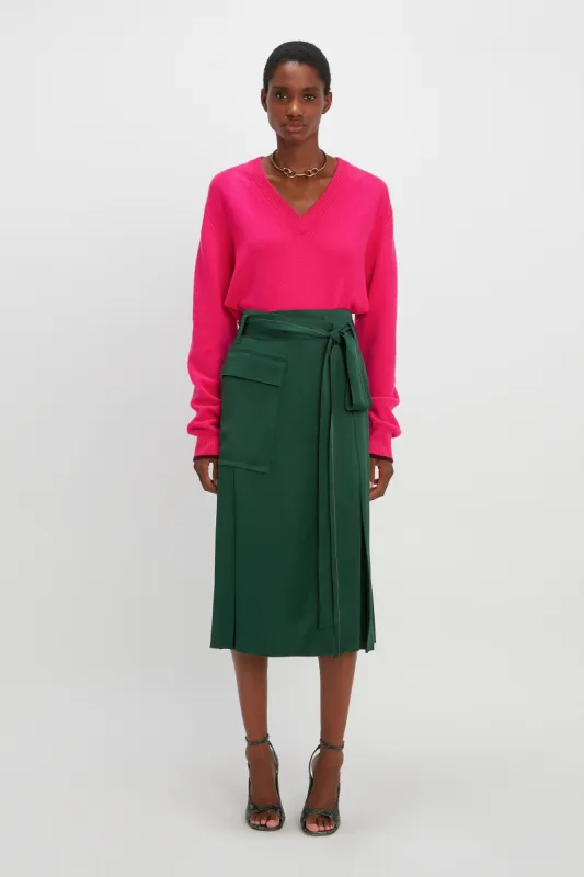 Oversized V Neck Jumper In Hot Pink sold by Victoria Beckham