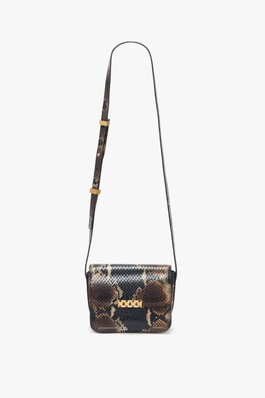 Mini Chain Shoulder Bag In Navy-Brown Leather sold by Victoria Beckham