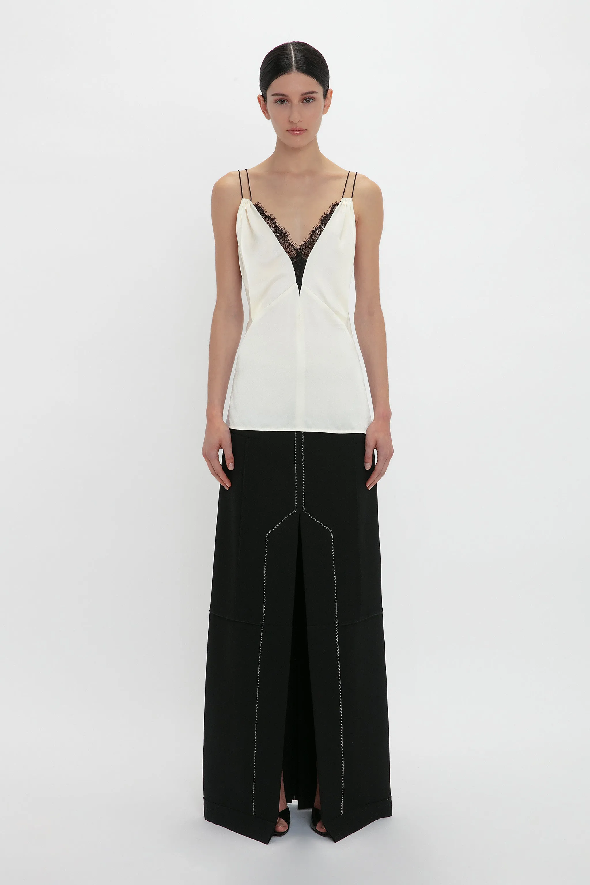 Lace Detail Cami Top In Ivory sold by Victoria Beckham product image thumbnail 2