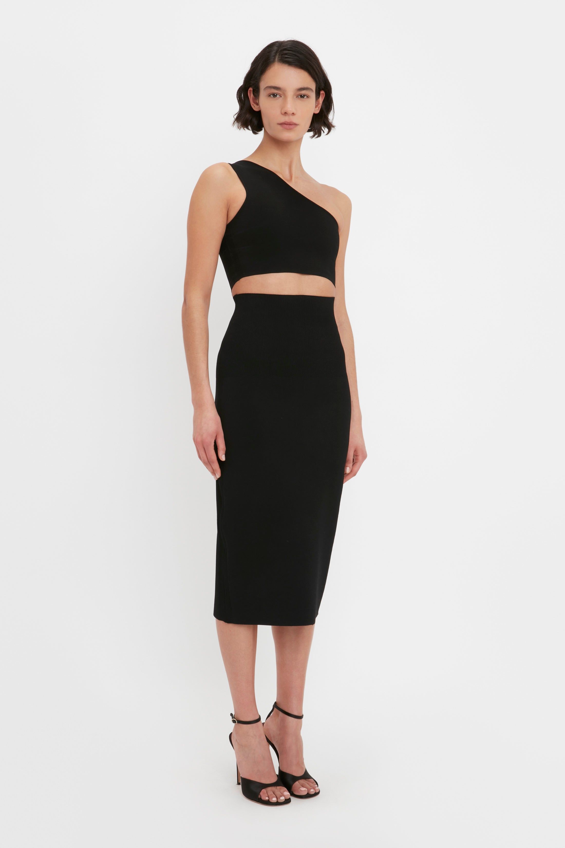 VB Body One Shoulder Crop Top In Black sold by Victoria Beckham product image thumbnail 2