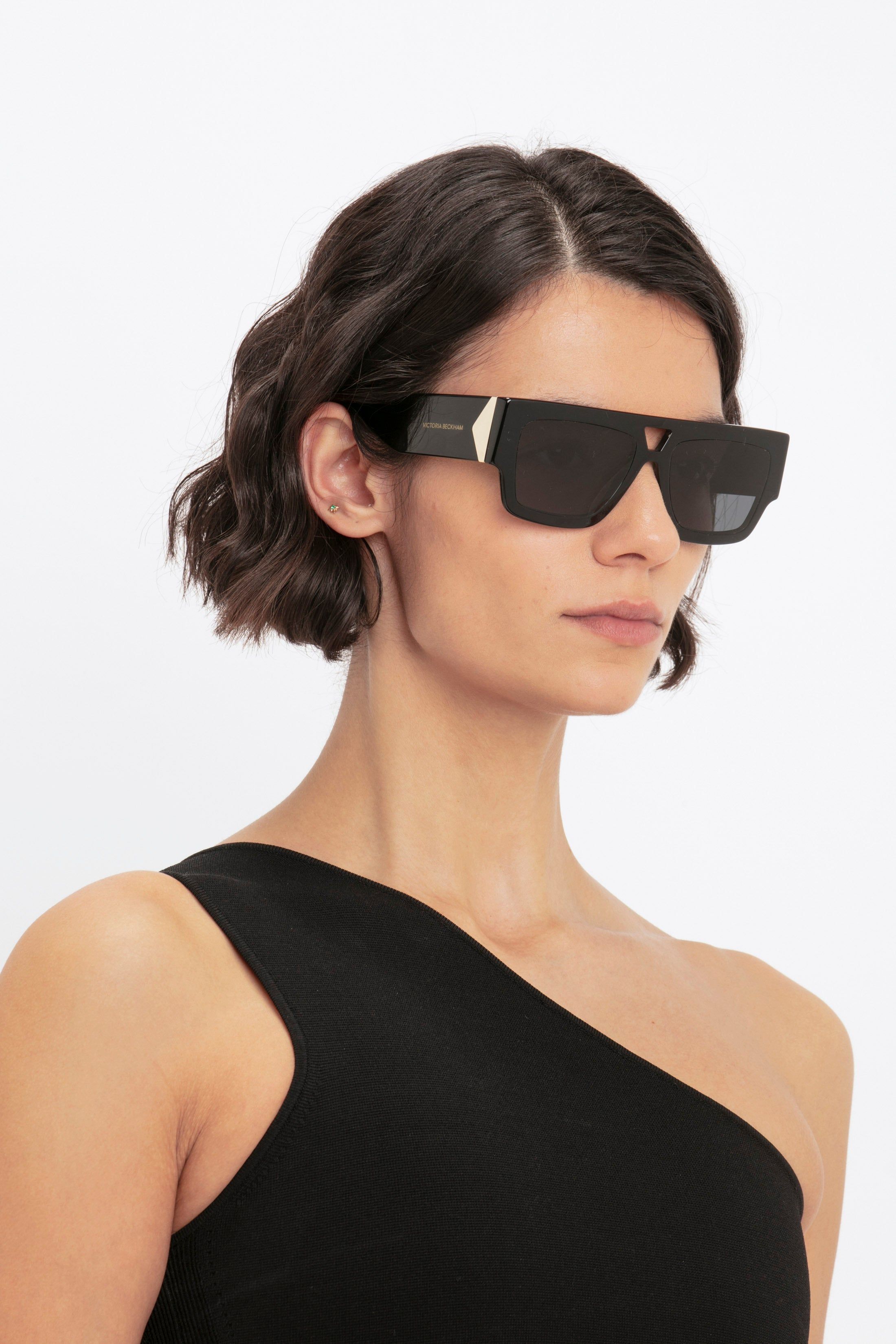 VB Body One Shoulder Crop Top In Black sold by Victoria Beckham product image thumbnail 3