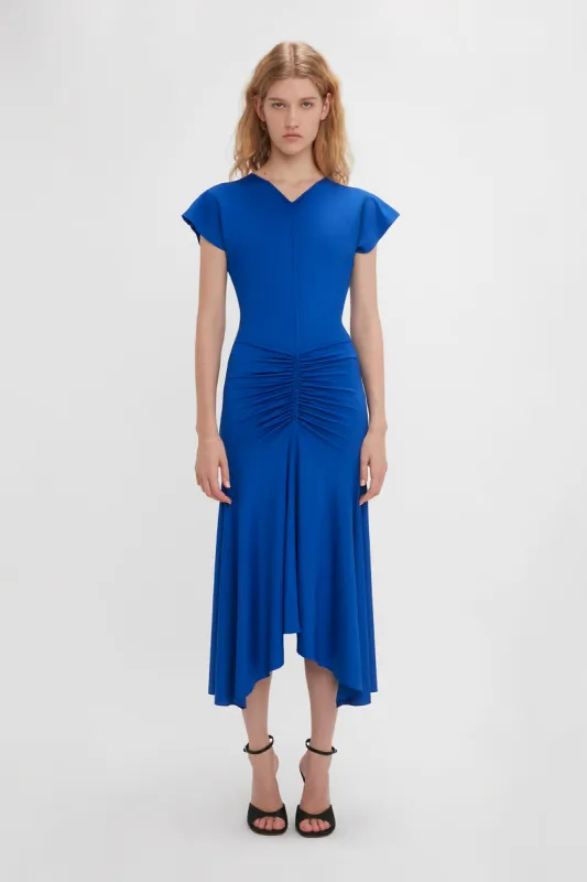 Sleeveless Rouched Jersey Dress In Royal Blue sold by Victoria Beckham