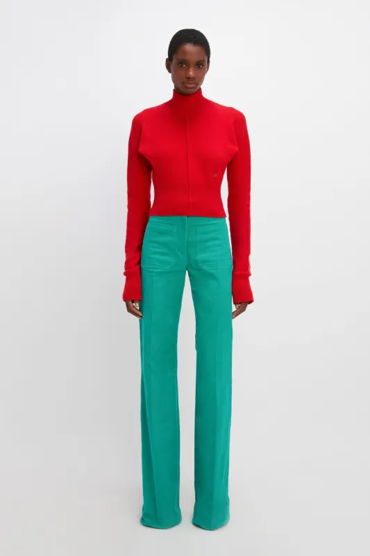 Polo Neck Cashmere Jumper In Red sold by Victoria Beckham