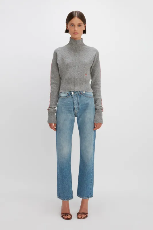 Polo Neck Jumper In Grey Marl sold by Victoria Beckham