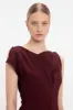 Deconstructed Gathered Waist Midi Dress In Port sold by Victoria Beckham