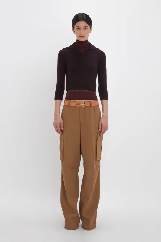 Double Layer Top In Deep Mahogany sold by Victoria Beckham
