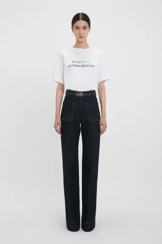 'Who The F*** Is Victoria Beckham' Slogan T-Shirt In White sold by Victoria Beckham