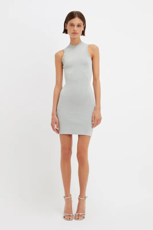 VB Body Fitted Mini Dress in Silver sold by Victoria Beckham